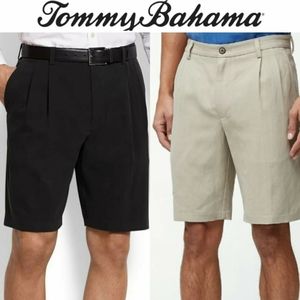 2 Pair of Tommy Bahama Pleated 100%Silk Sho